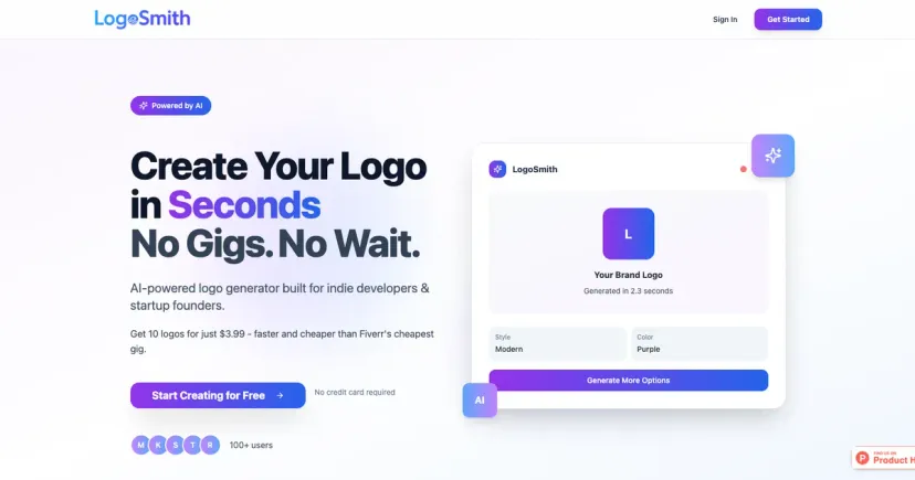A screenshot of LogoSmith