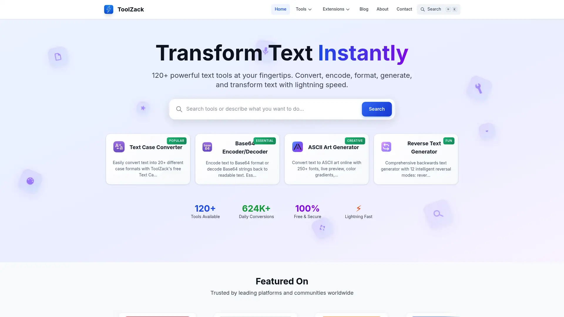 A screenshot of ToolZack